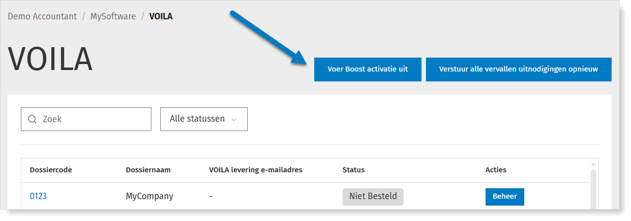 VOILA activeren via Boost in MyCodabox