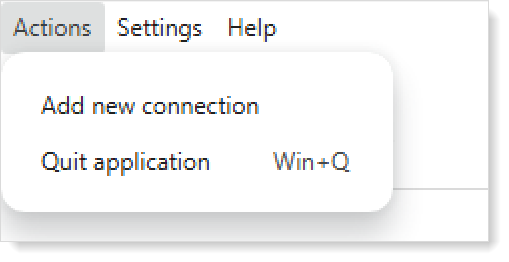 SyncTool menu Actions