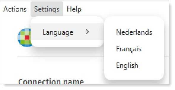SyncTool menu Settings