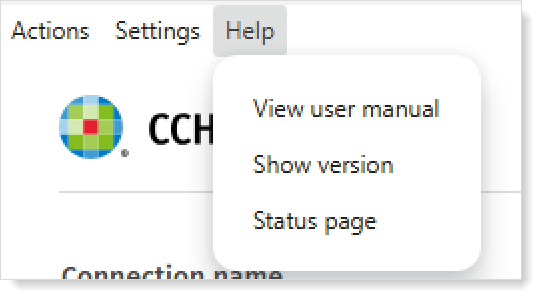 SyncTool menu Help