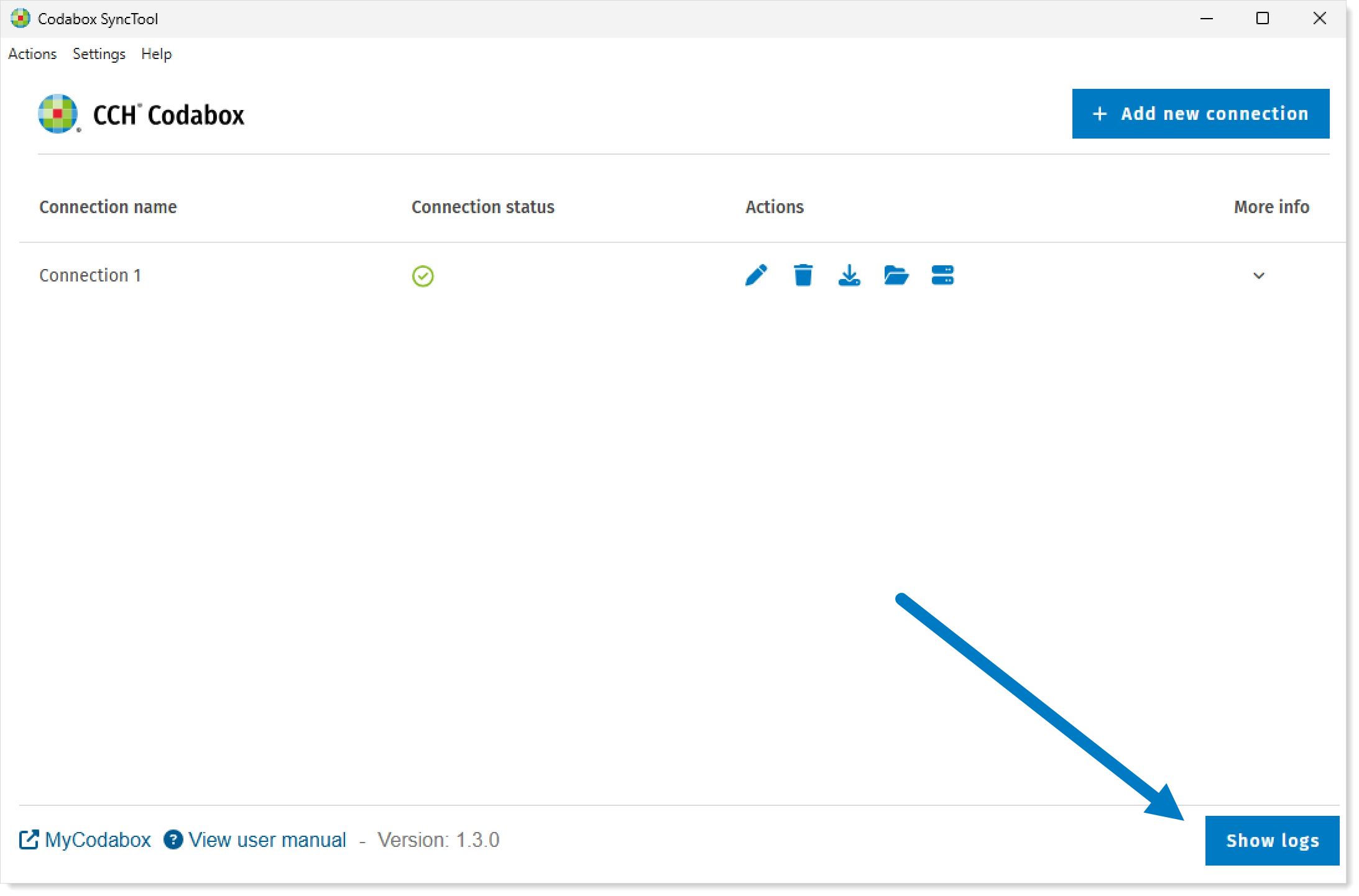 Show logs SyncTool