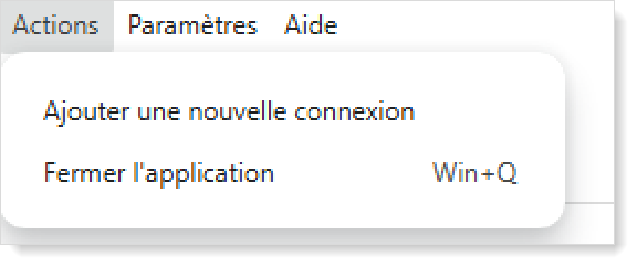Menu SyncTool Actions