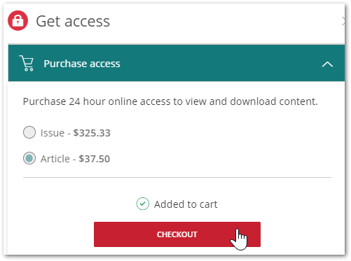 a screen shot of the "purchase access" menu, and the "checkout" button.