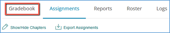 Instructor Gradebook tab on the gradebook dashboard.