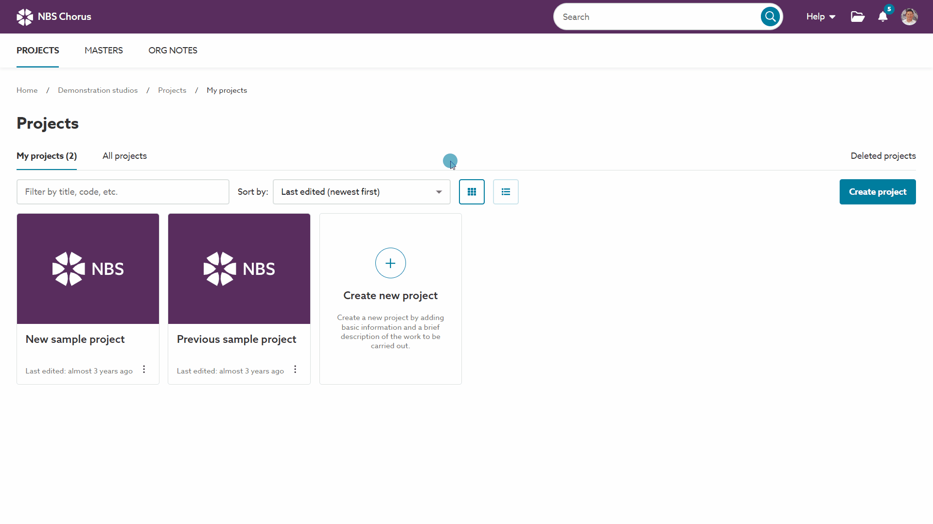 A screen capture showing how to restore a deleted project.