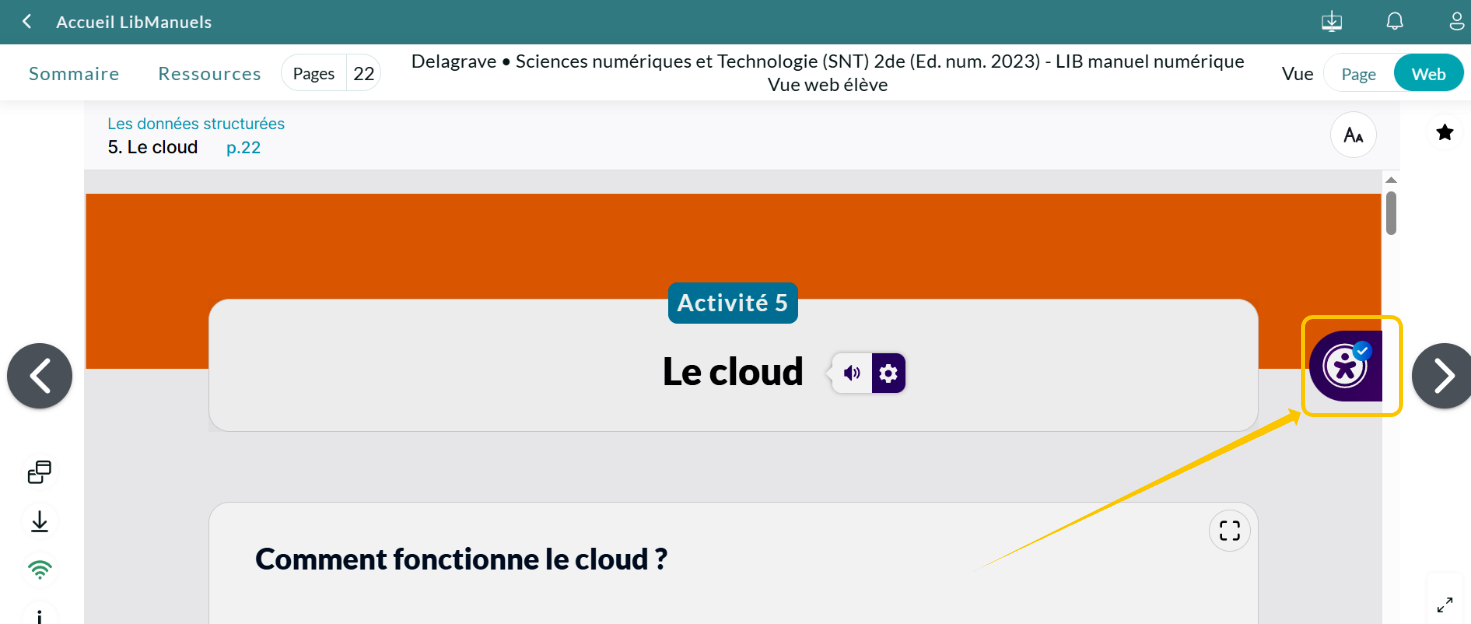 Icône de l'assistant Cantoo Web à droite