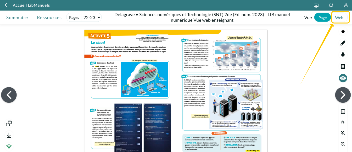 Basculer en vue web pour activer l'assistant Cantoo Web