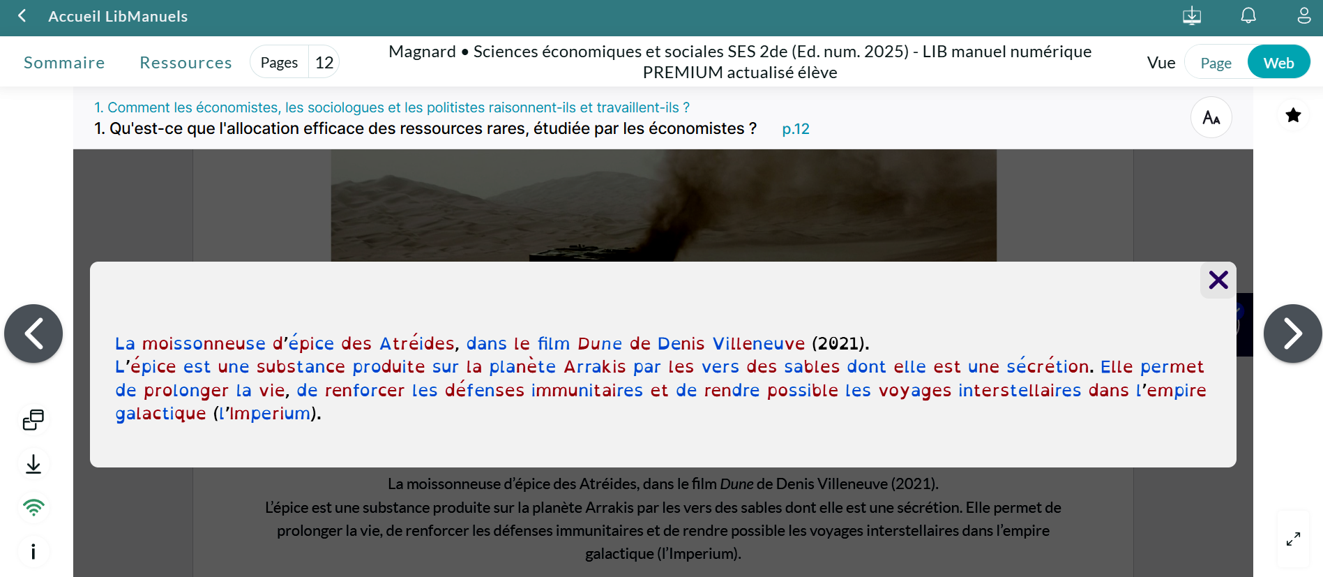 Adaptation du texte en OpenDyslexique et syllabes colorées