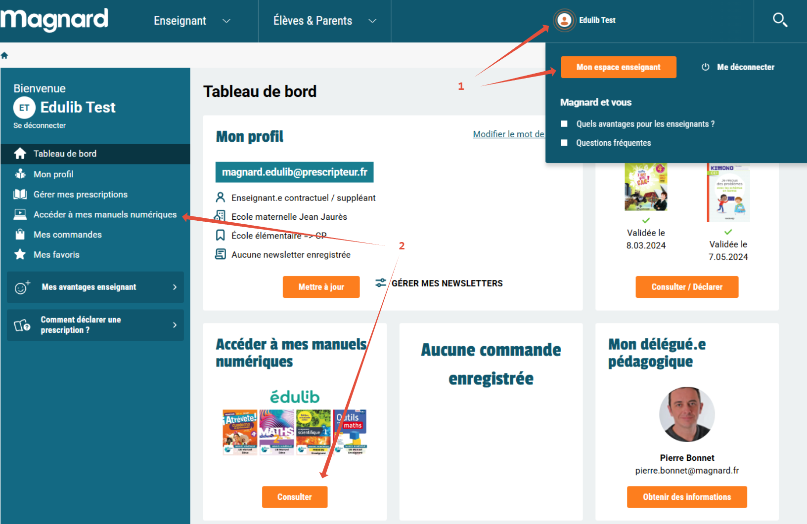 Site Magnard - Mon espace enseignant