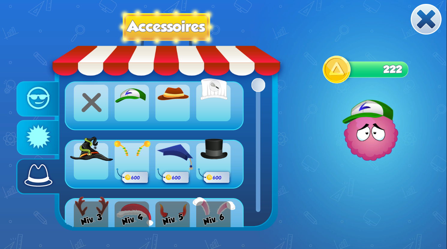 Choisir les accessoires de l'avatar