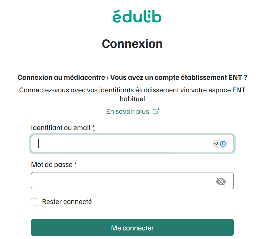 Connexion au médiacentre Edulib