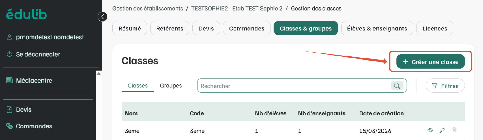 Créer une classe