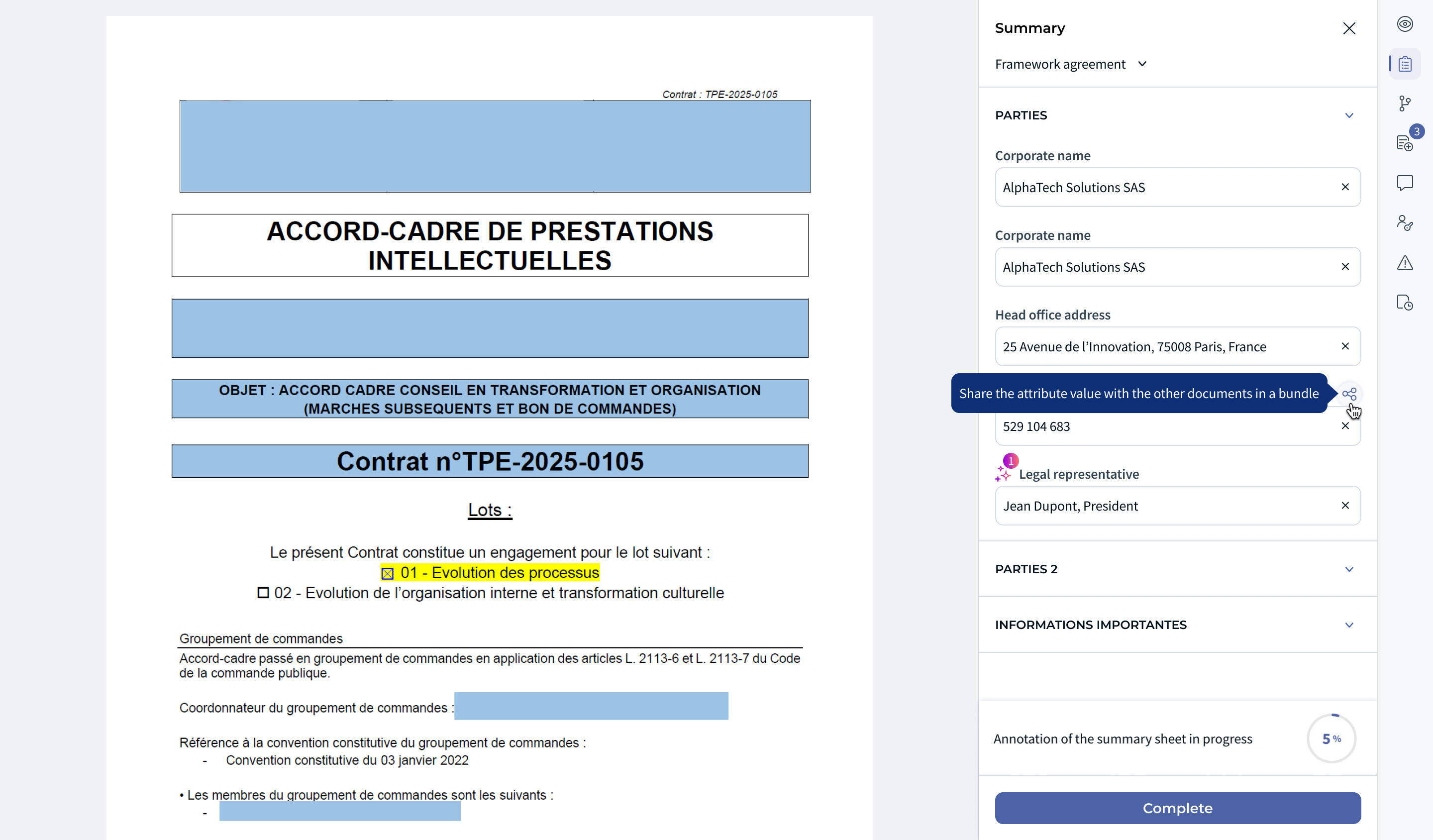 Figure 1: Share icon and shared-document count
