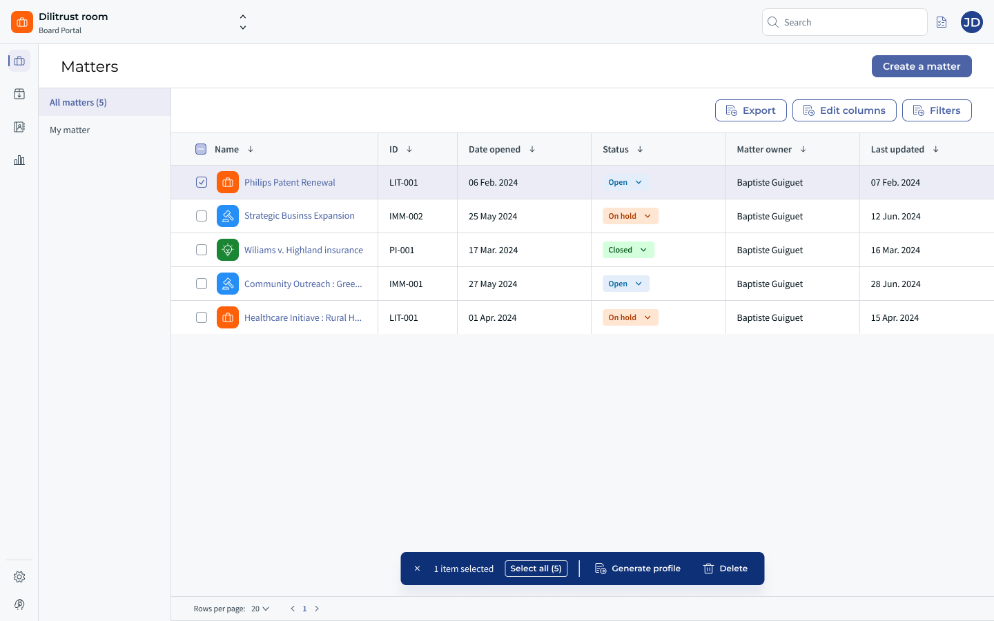 Step 2 of the modal: hide empty content and export format options — temporary Figma image, replace before publication