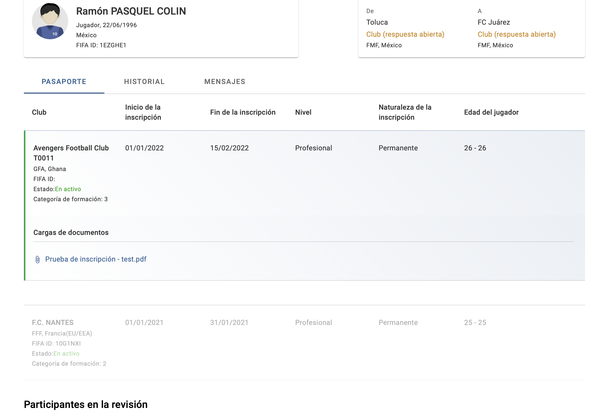 Inscripción del EPP resaltada al abrir la notificación