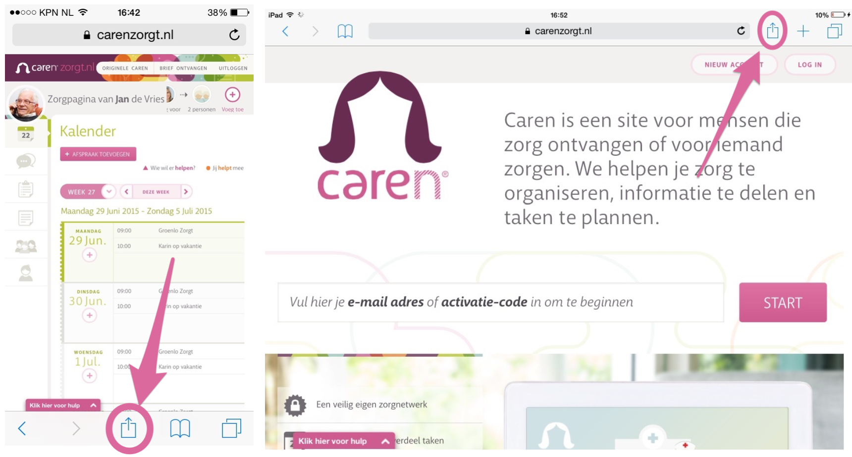 App van Caren.nl Caren