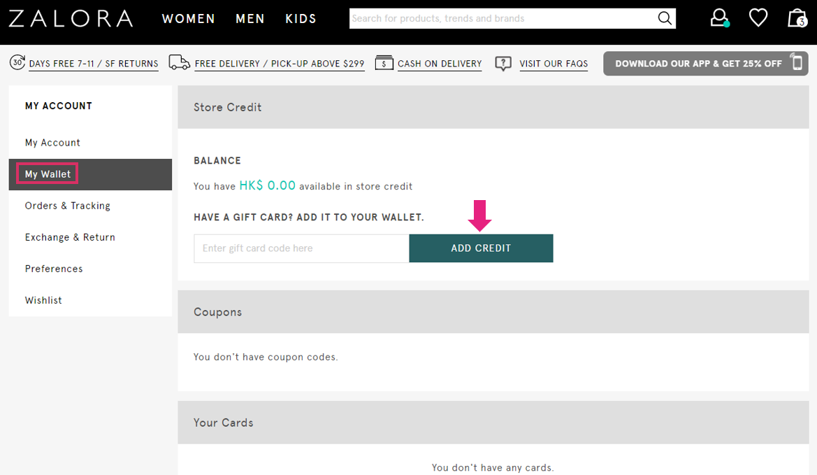 How to Use EGift Cards Zalora Hong Kong