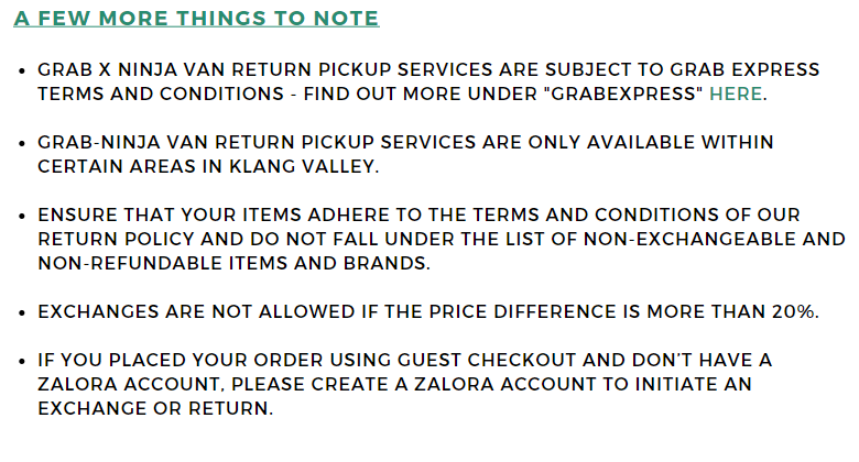 Grab Delivery x Ninja Van Return Pick Up Service Zalora