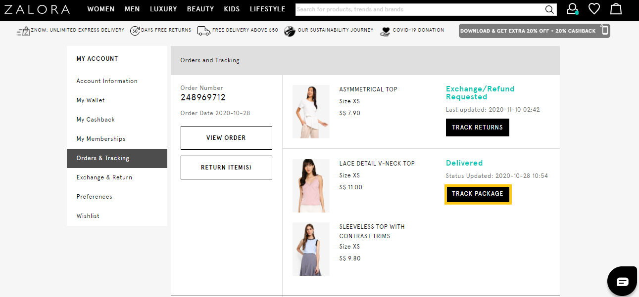 How to Track Your Order Zalora Singapore