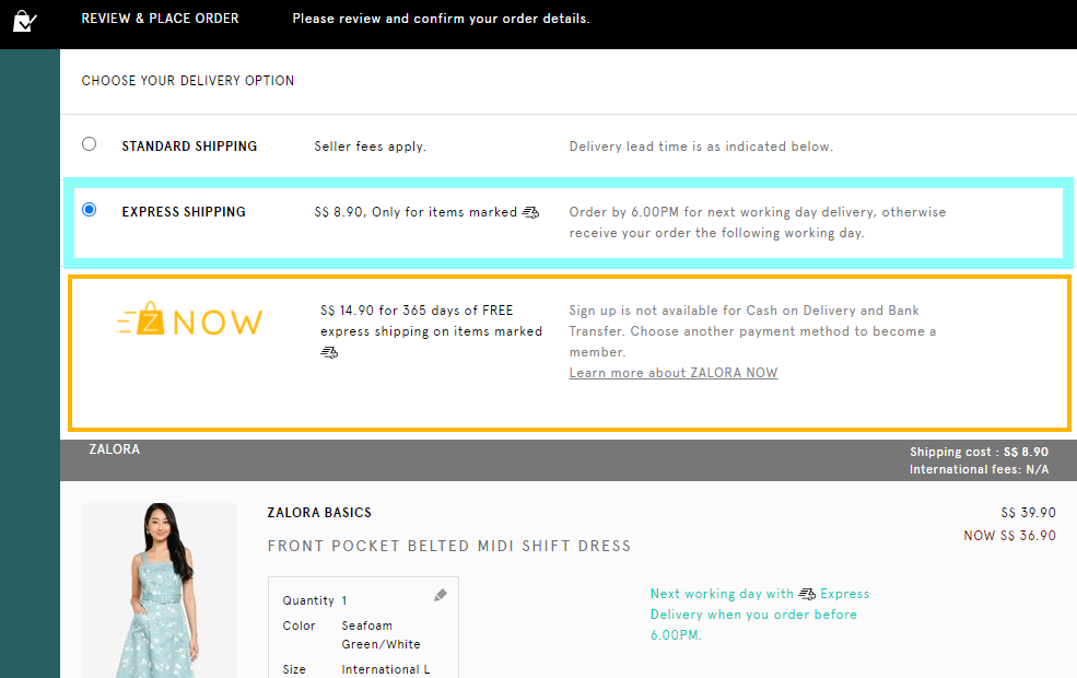 Express Delivery Zalora Singapore
