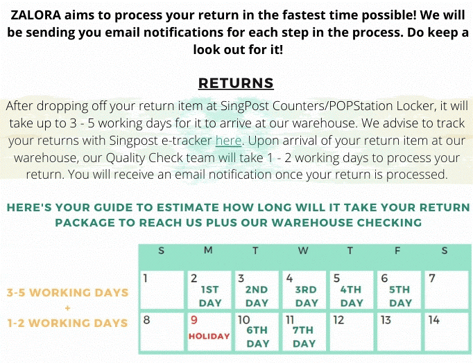 Exchange or Refund / Return Time Frame Zalora Singapore