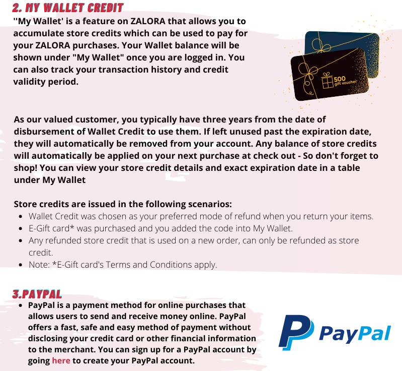 Payment Options Zalora Singapore
