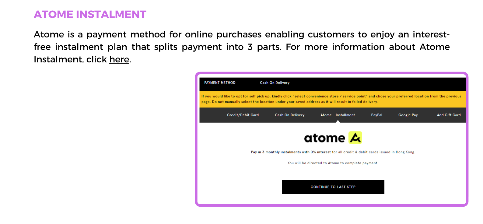 Payment Options Zalora Hong Kong