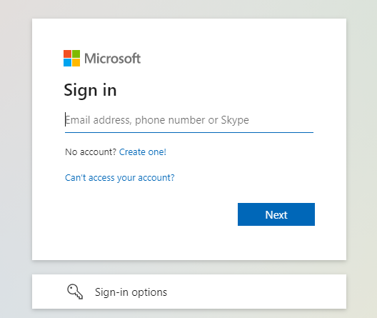 Microsoft Sign in k mail address, phone number or Skype No account? Create one! Can't access ßur account? Next Sign-in options 