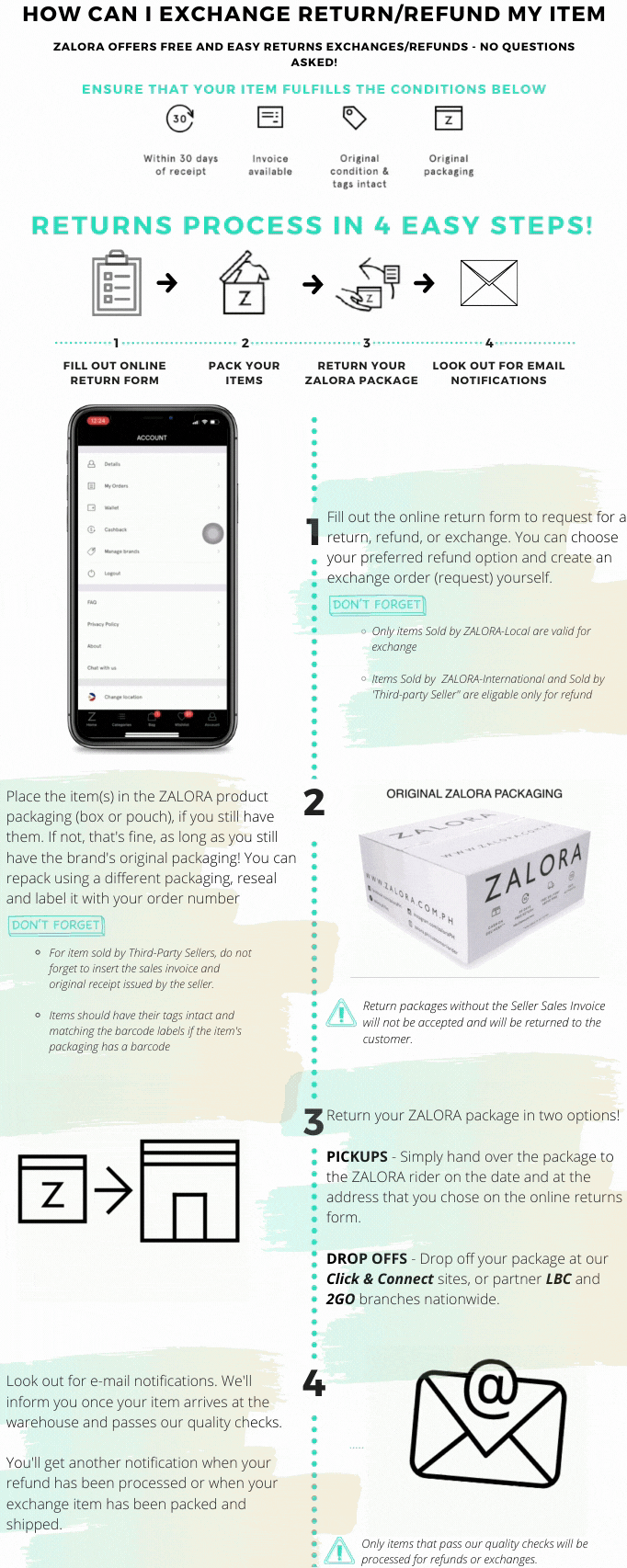 How can I exchange & return/refund my item? ZALORA Philippines