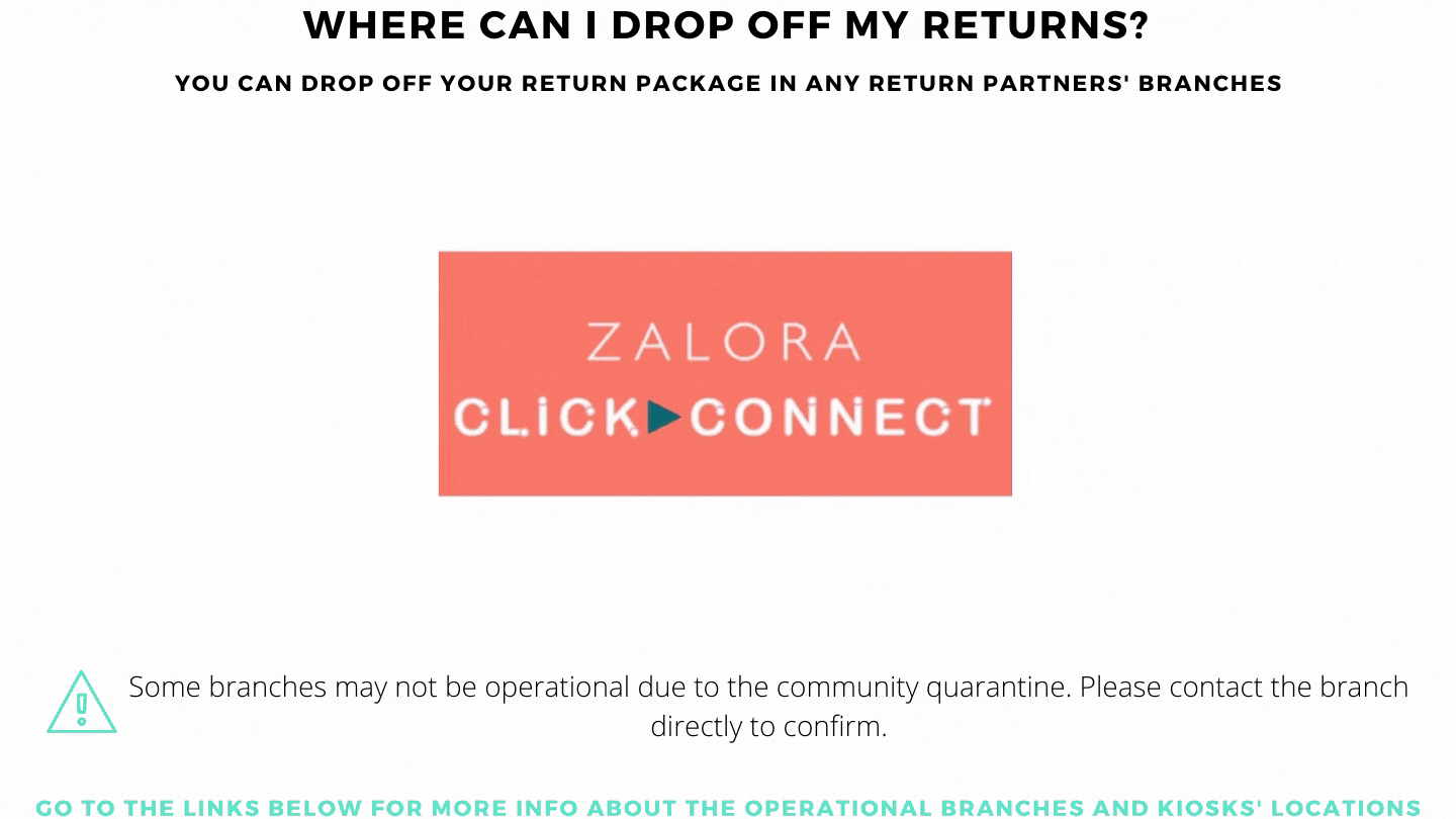 Where can I drop off my returns? ZALORA Philippines