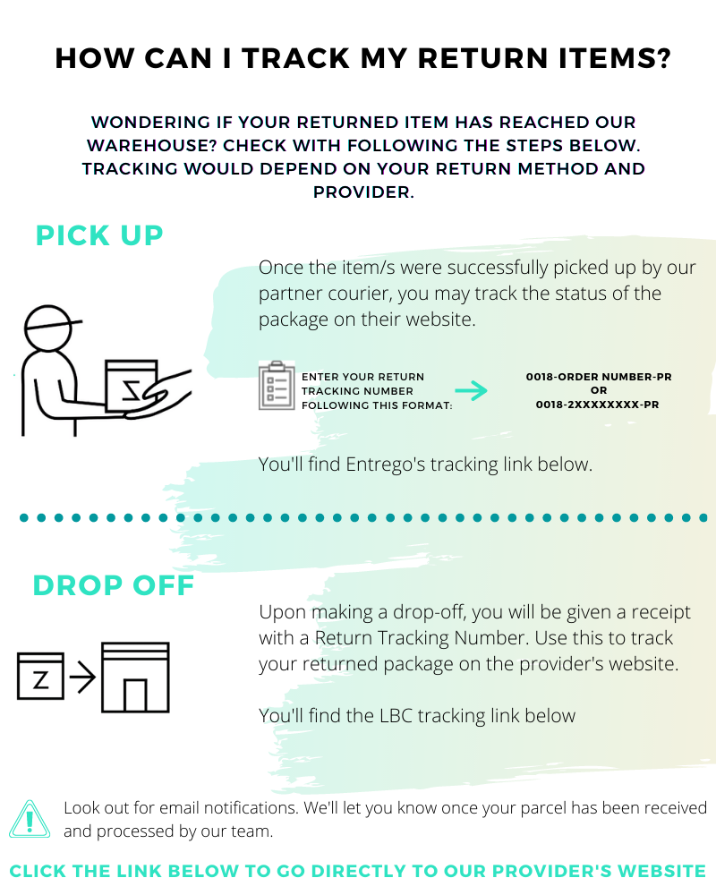 How can I track my return items? ZALORA Philippines