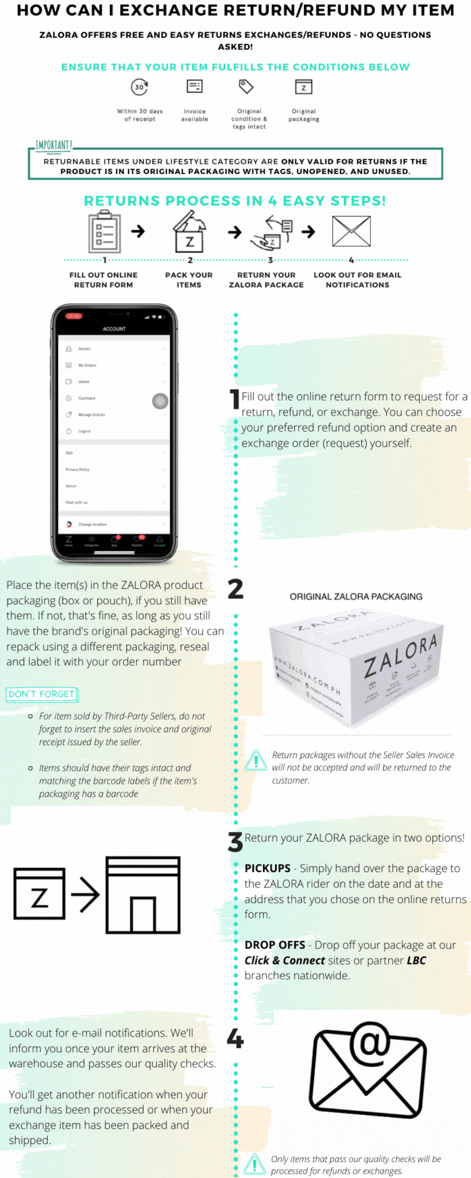 How can I exchange & return/refund my item? ZALORA Philippines