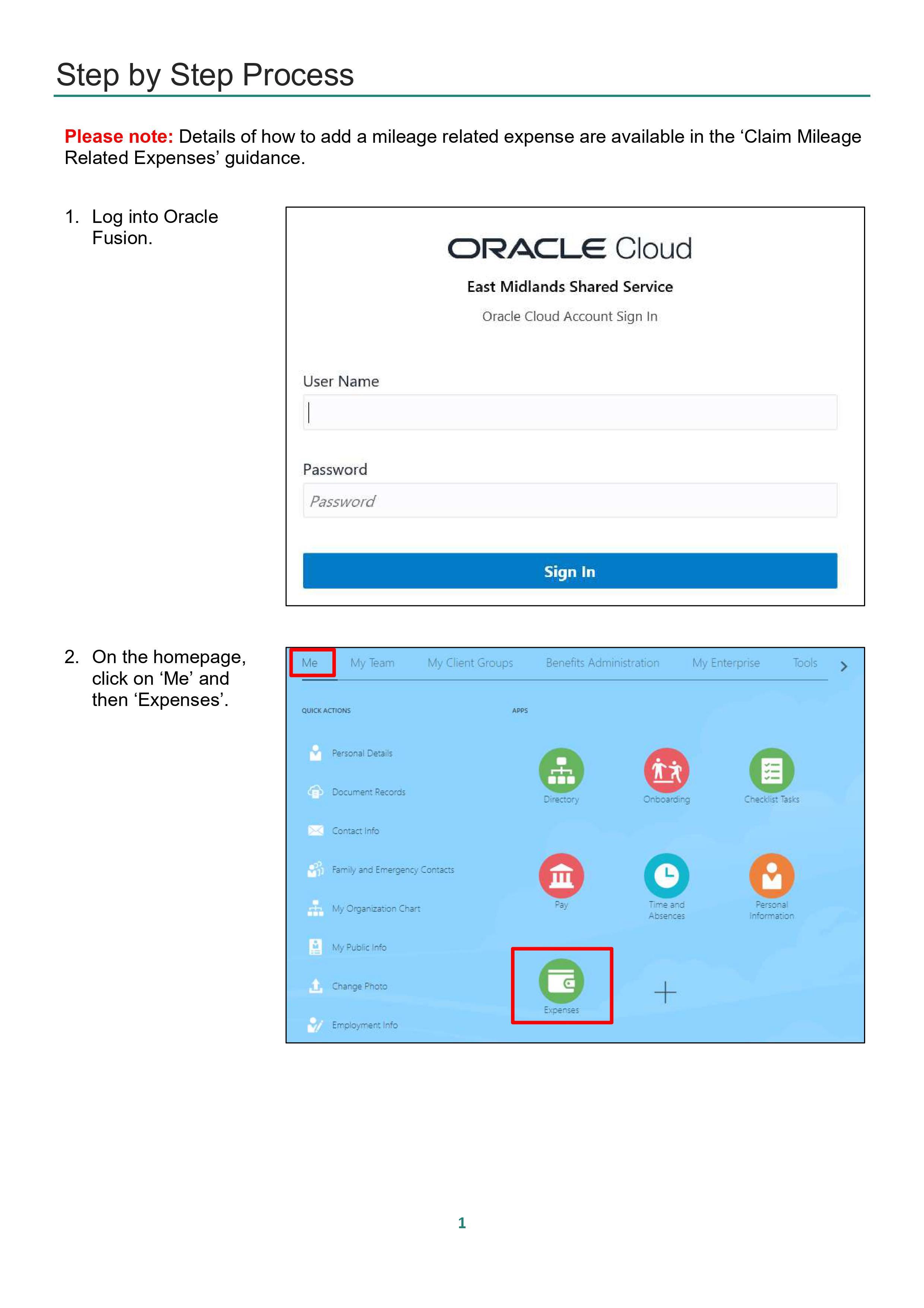 How to claim nonmileage related expenses Support Portal