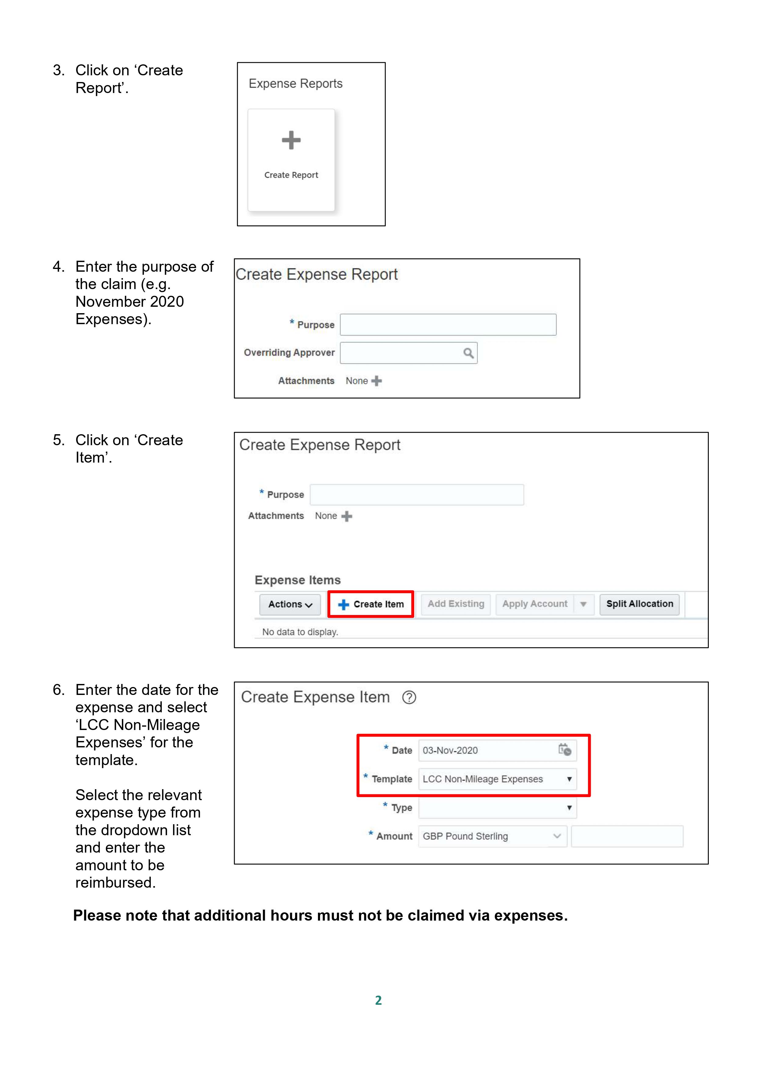 How to claim nonmileage related expenses Support Portal