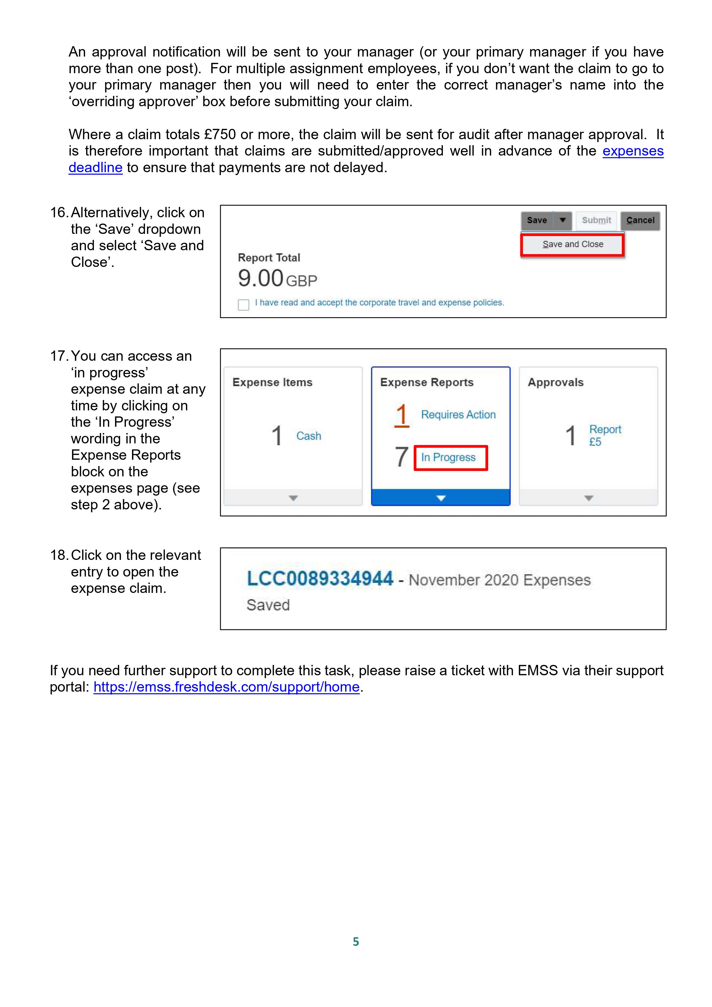 How to claim nonmileage related expenses Support Portal