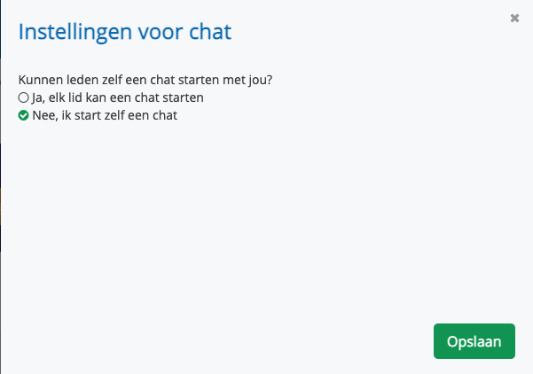 chat instellingen