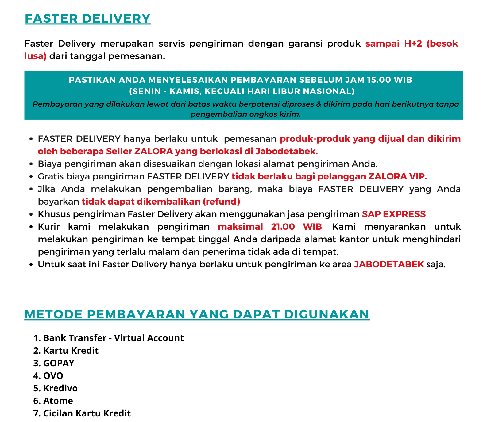 Next Day Delivery (Produk ZALORA) Zalora ID