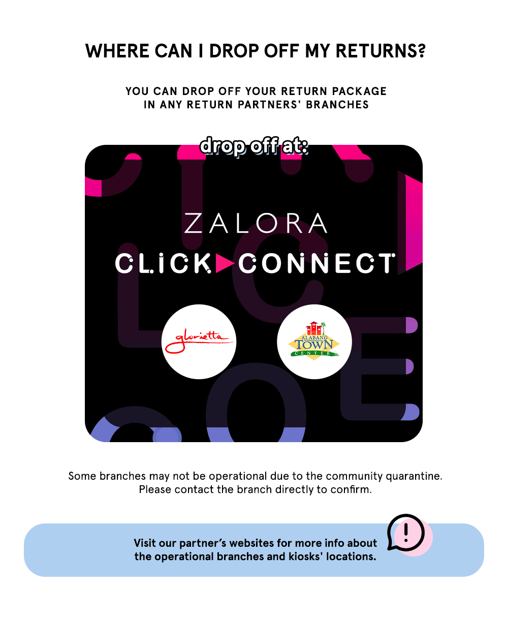 Where can I drop off my returns? ZALORA Philippines