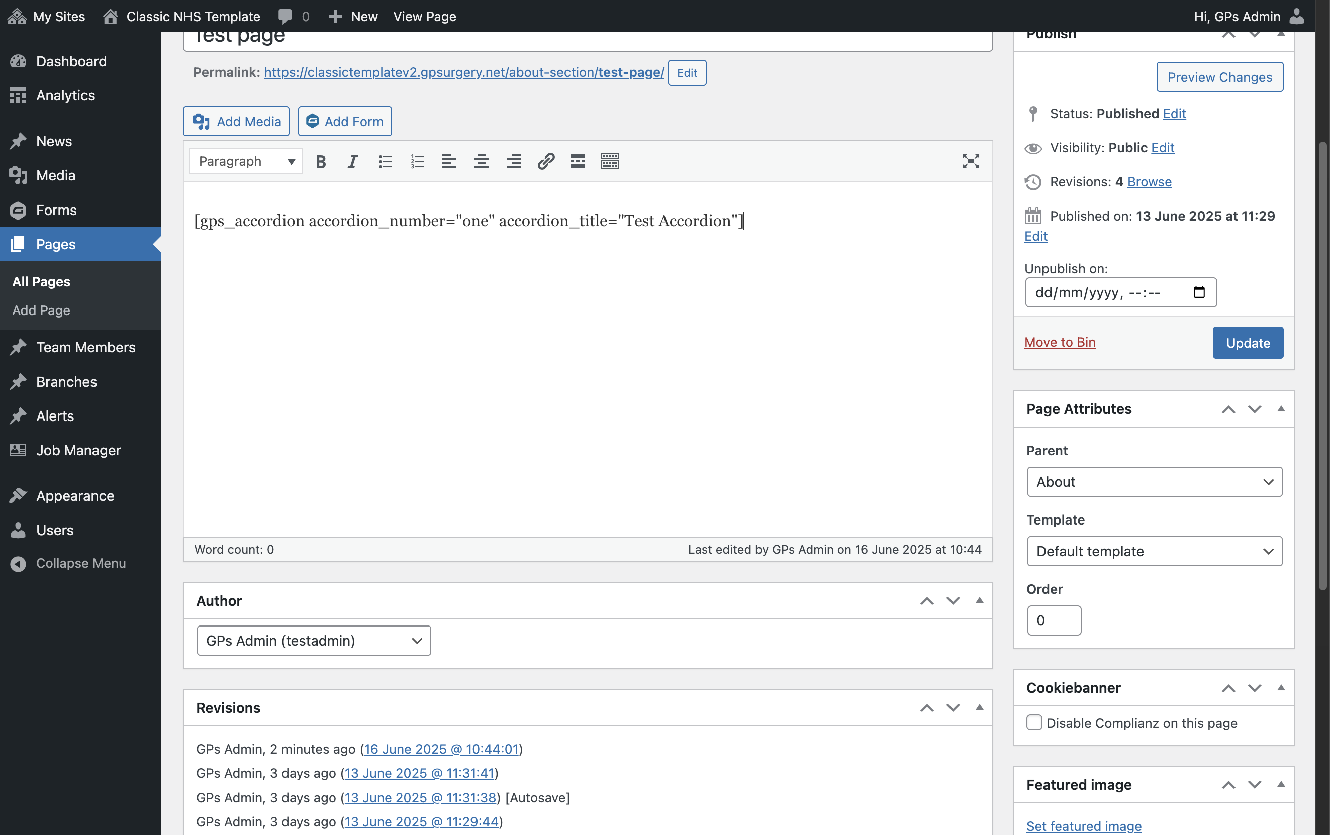 The main editor with the text pasted in.