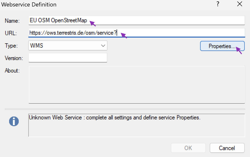 Defining the webservice
