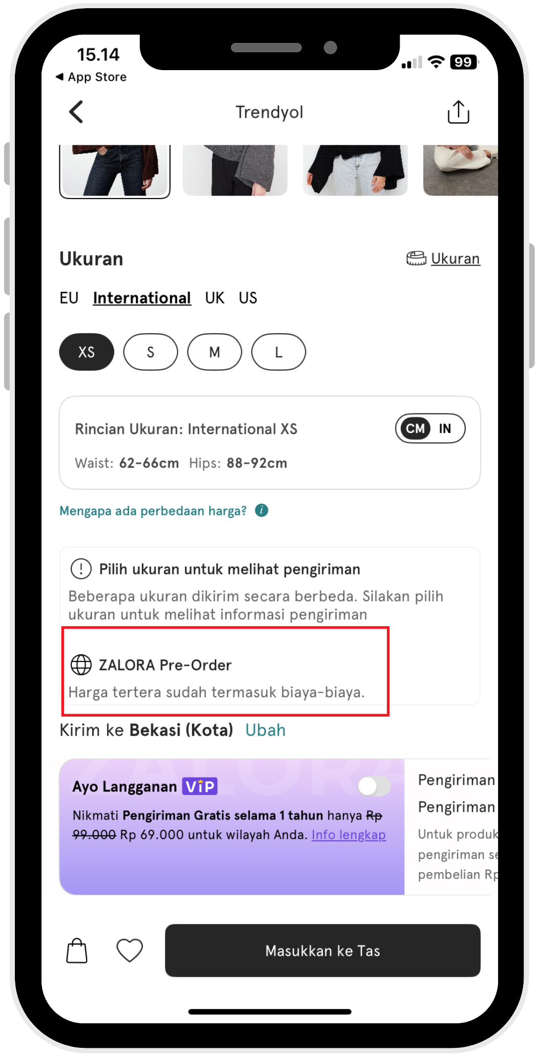 Produk ZALORA Luar Negeri