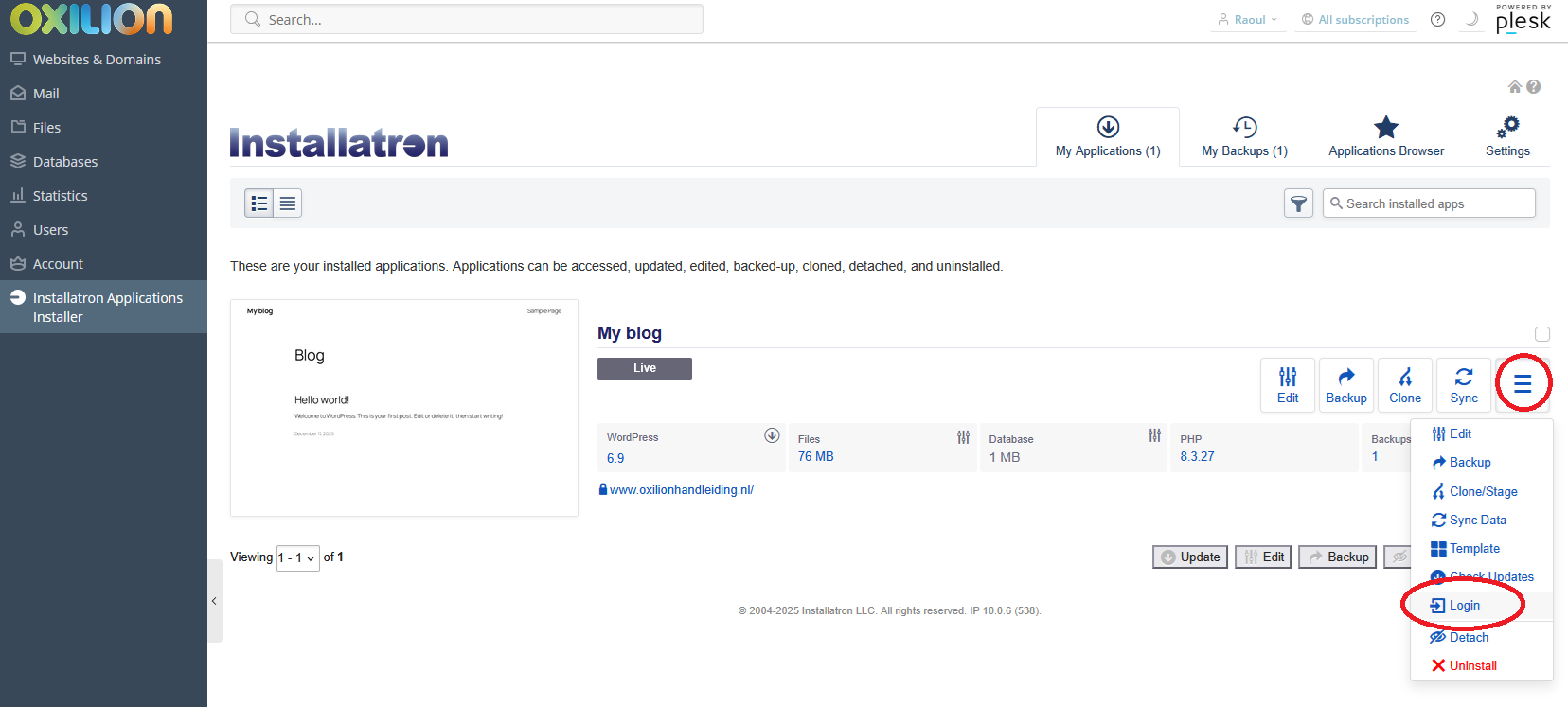 Scherm waarop je inlogt in WordPress