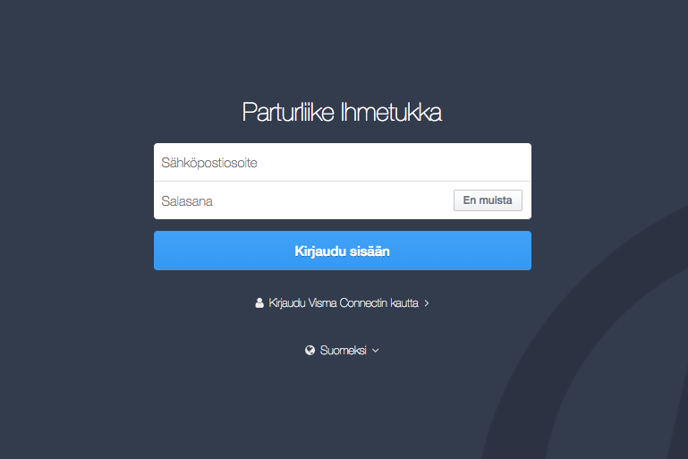 Näyttökuva 2018-06-14 kello 9.23.06.png Valitse "Kirjaudu Visma Connectin kautta"