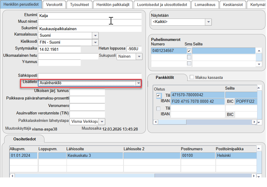 Tulonsaajan lisätieto