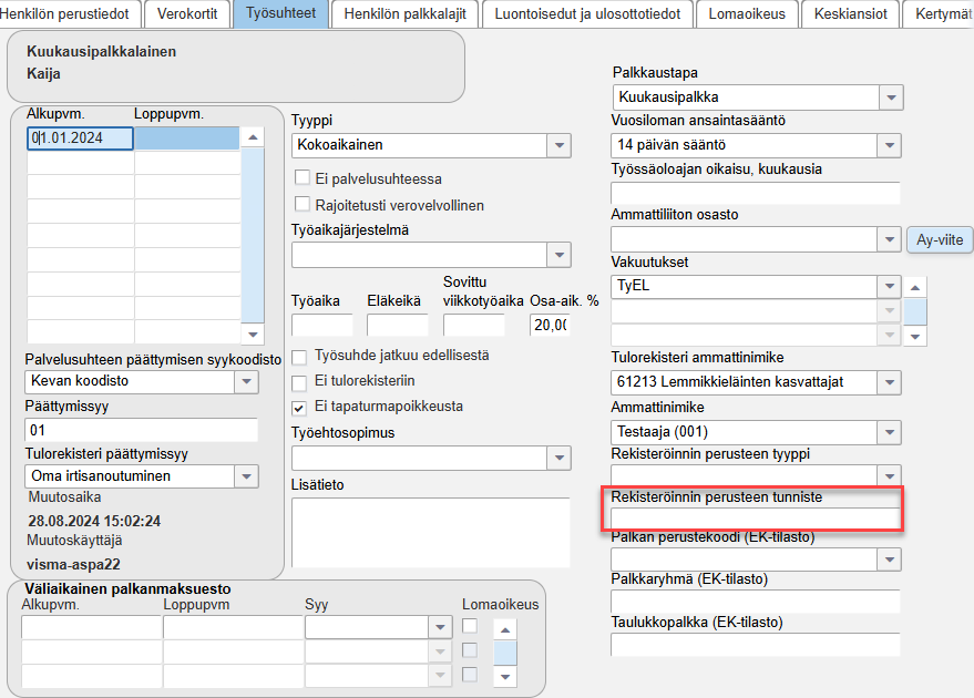 Rekisteröinnin tunniste