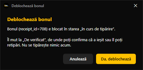 Confirmare Deblochează