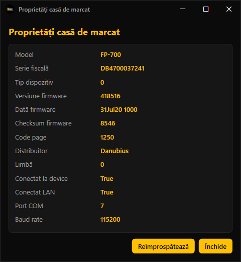 Proprietăți casă de marcat