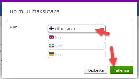 Maksutavan luominen vaihe 2