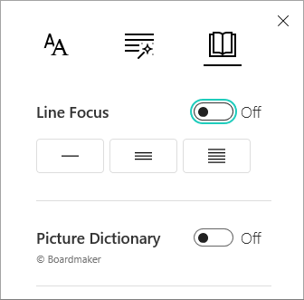Line Focus menu toggle