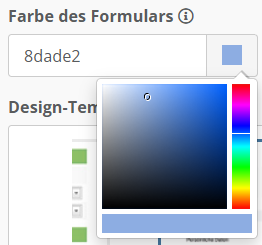 Screenshot: Man kann eigenen HEX-Code einfügen oder in der Farbauswahl eine eigene Farbe anklicken.